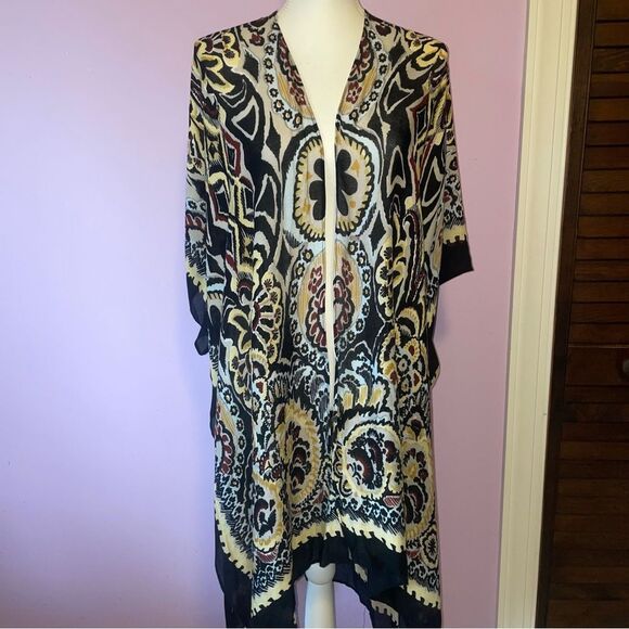 Sweaters - Comfy Luxe One Size Boho Ruana Colorful Patterned Kimono Lightweight